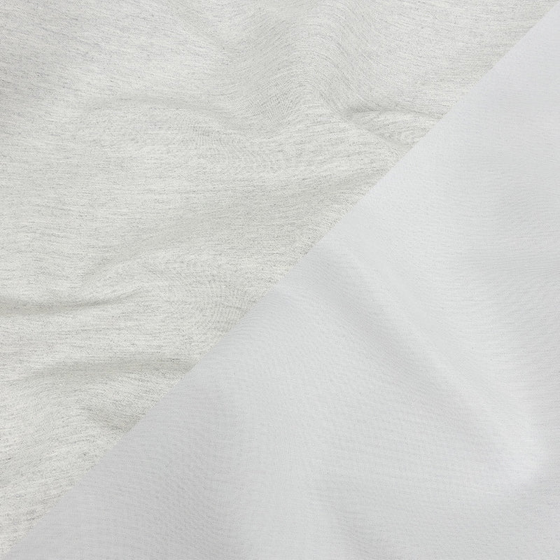 Heathered Gray and White Reversible Double Wide Twill