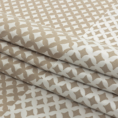 Khaki Quatrefoil Blended Polyester Jacquard