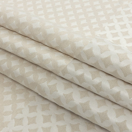 Ivory Quatrefoil Blended Polyester Jacquard
