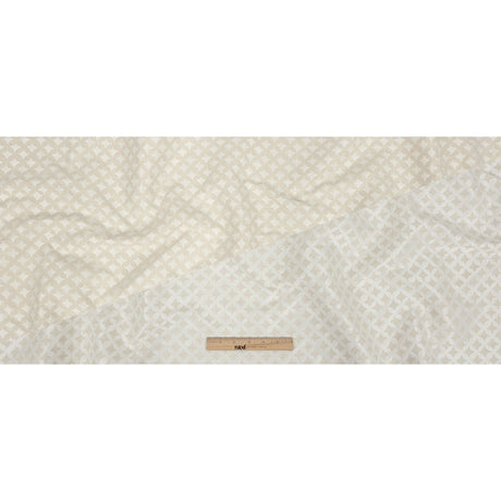 Ivory Quatrefoil Blended Polyester Jacquard