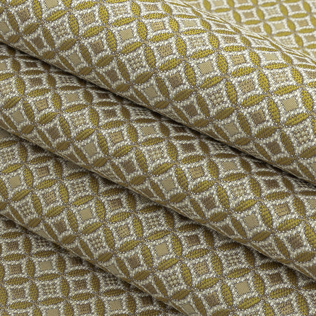 Gold Quatrefoil Blended Polyester Jacquard