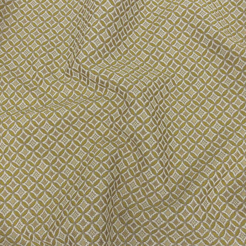 Gold Quatrefoil Blended Polyester Jacquard