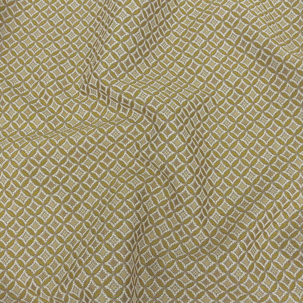 Gold Quatrefoil Blended Polyester Jacquard