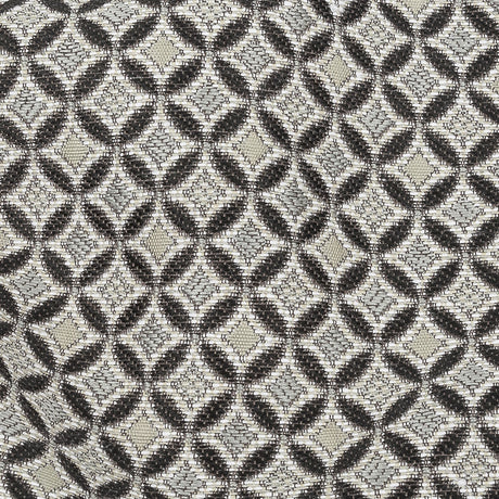 Black and Gray Quatrefoil Blended Polyester Jacquard
