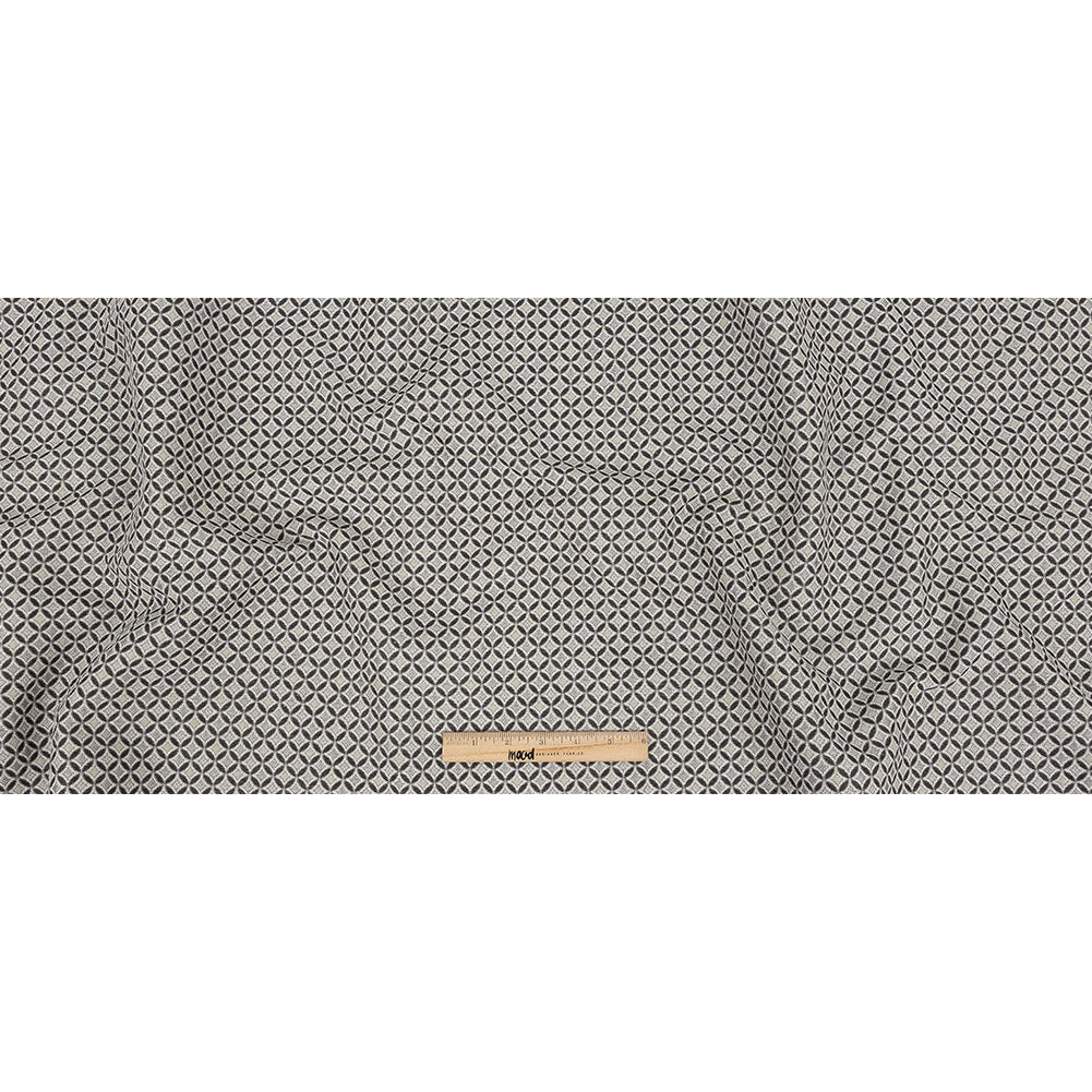 Black and Gray Quatrefoil Blended Polyester Jacquard