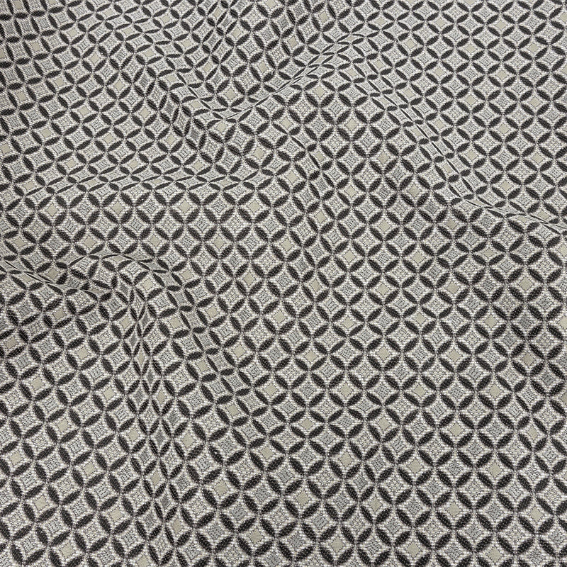 Black and Gray Quatrefoil Blended Polyester Jacquard