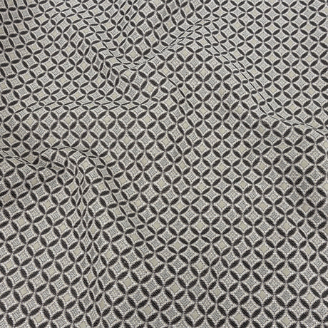Black and Gray Quatrefoil Blended Polyester Jacquard
