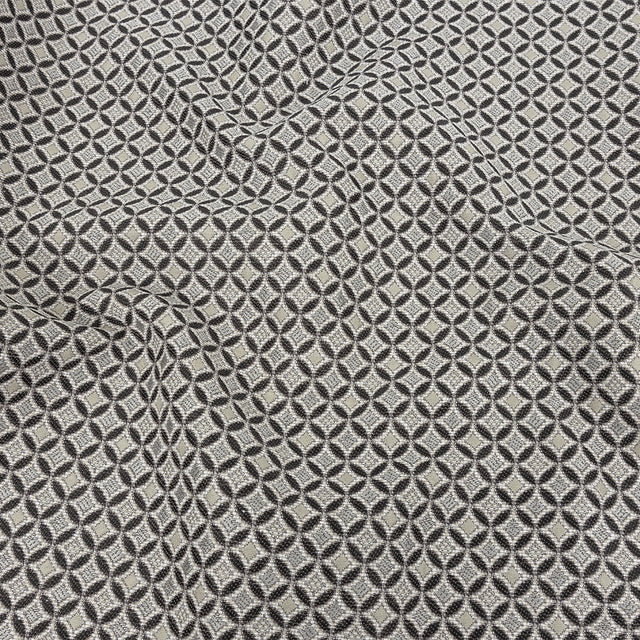 Black and Gray Quatrefoil Blended Polyester Jacquard
