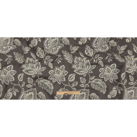Gradient Gray Jacobean Floral Blended Polyester Jacquard