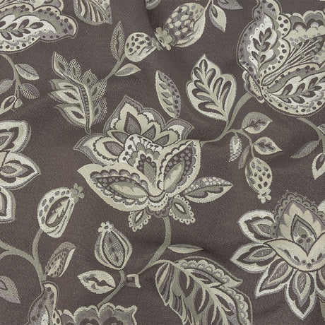 Gradient Gray Jacobean Floral Blended Polyester Jacquard