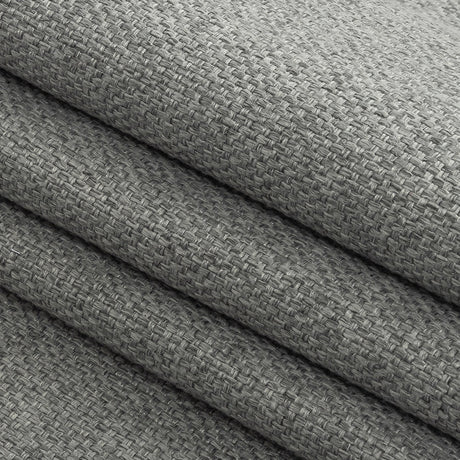 Silver Basketwoven Polyester and Cotton Home Decor Fabric