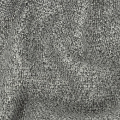 Silver Basketwoven Polyester and Cotton Home Decor Fabric