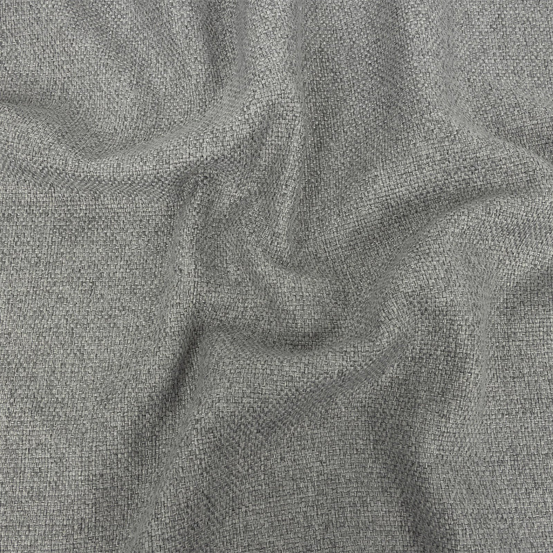 Silver Basketwoven Polyester and Cotton Home Decor Fabric