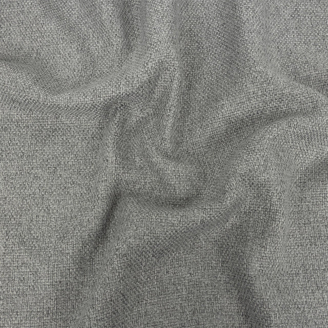 Silver Basketwoven Polyester and Cotton Home Decor Fabric