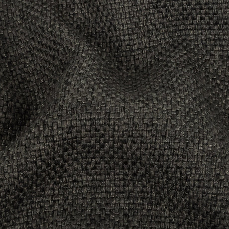 Dark Charcoal Basketwoven Polyester and Cotton Home Decor Fabric