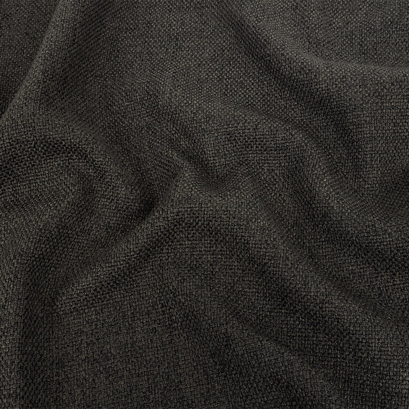 Dark Charcoal Basketwoven Polyester and Cotton Home Decor Fabric