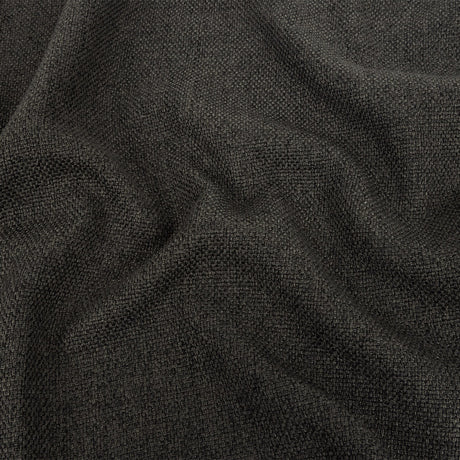 Dark Charcoal Basketwoven Polyester and Cotton Home Decor Fabric