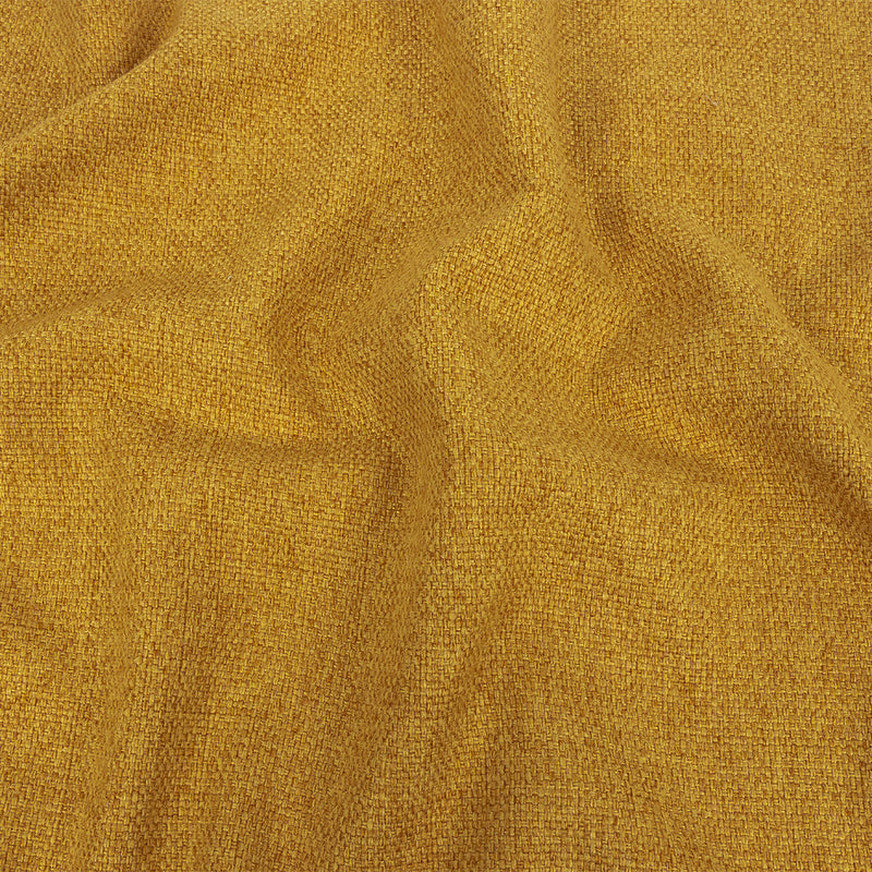 Mustard Basketwoven Polyester and Cotton Home Decor Fabric