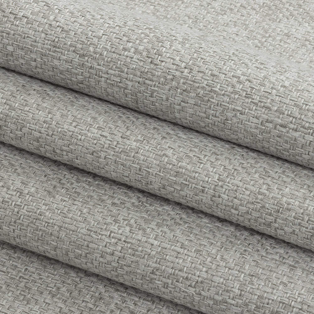Warm Gray Basketwoven Polyester and Cotton Home Decor Fabric