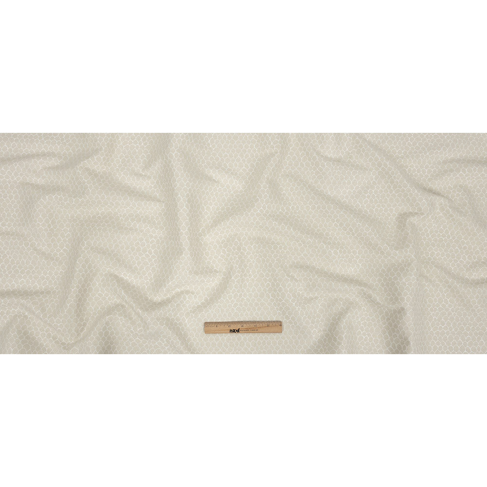Ivory Scaled Blended Polyester Jacquard