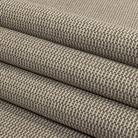 Brown and Gray Rectangles Polyester Jacquard