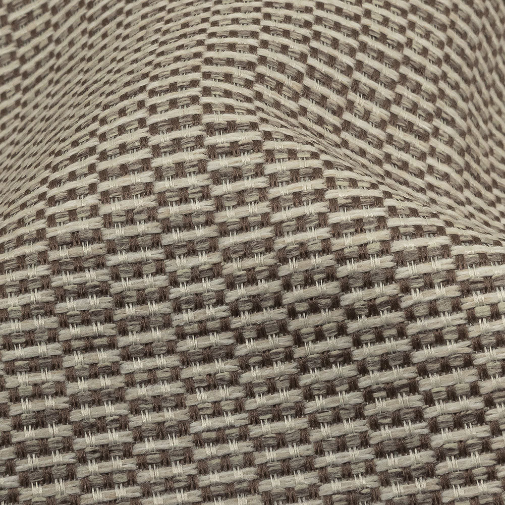 Brown and Gray Rectangles Polyester Jacquard