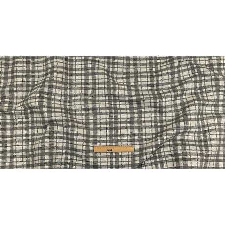 Gray and Ivory Plaid Polyester Upholstery Tweed