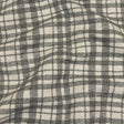 Gray and Ivory Plaid Polyester Upholstery Tweed