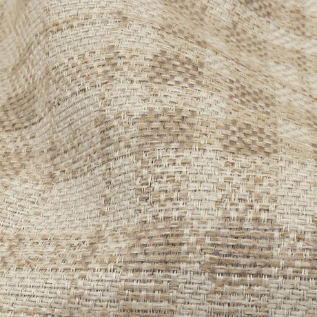 Beige and Ivory Plaid Polyester Upholstery Tweed