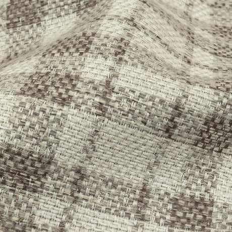 Khaki and Ivory Plaid Polyester Upholstery Tweed