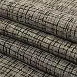 Black and Gray Off Kilter Plaid Polyester and Cotton Upholstery Jacquard