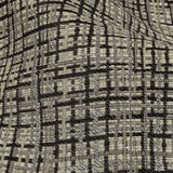 Black and Gray Off Kilter Plaid Polyester and Cotton Upholstery Jacquard