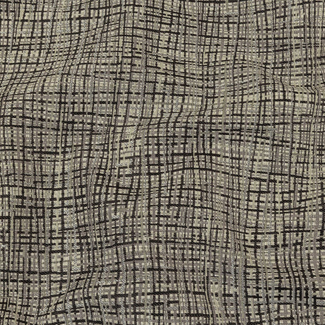 Black and Gray Off Kilter Plaid Polyester and Cotton Upholstery Jacquard