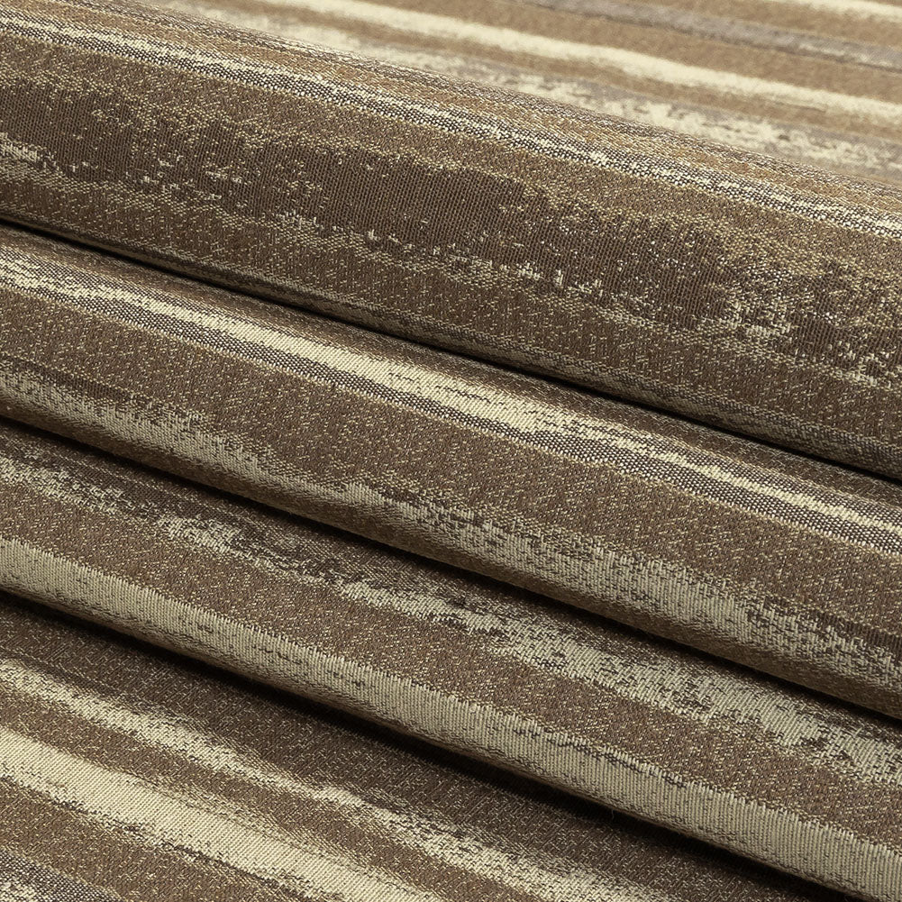 Desert Taupe, Pumice Stone and Gray Painterly Stripes Blended Cotton Jacquard