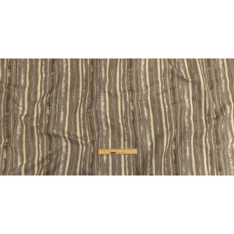 Desert Taupe, Pumice Stone and Gray Painterly Stripes Blended Cotton Jacquard