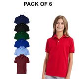 Pack 6 : Hanes® Youth Ecosmart Jersey Polo