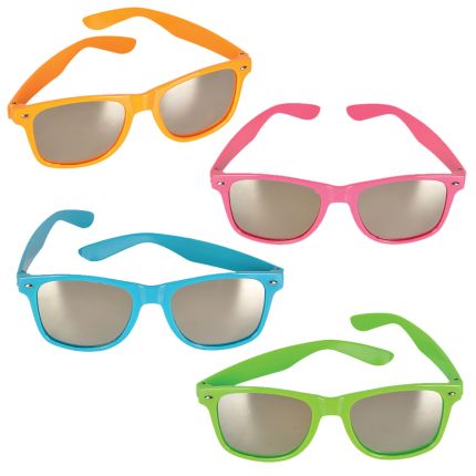 Neon Sunglasses with Mirrored Lenses