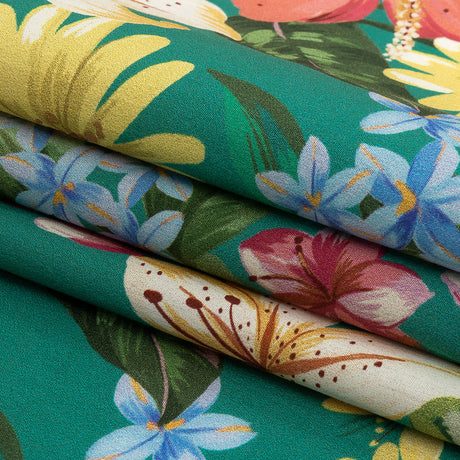 Mood Exclusive Teal Juno's Bounty Cotton Shirting