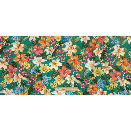 Mood Exclusive Teal Juno's Bounty Cotton Shirting