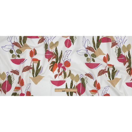 Mood Exclusive White Succulent Contours Cotton Shirting
