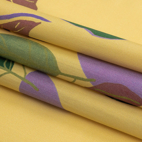 Mood Exclusive Yellow Succulent Contours Cotton Shirting