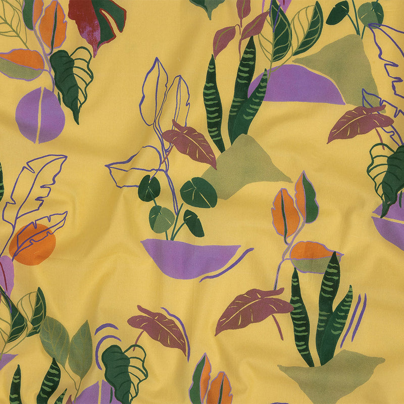 Mood Exclusive Yellow Succulent Contours Cotton Shirting