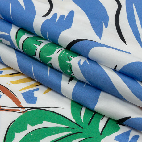 Mood Exclusive Blue Foliate Figment Cotton Shirting