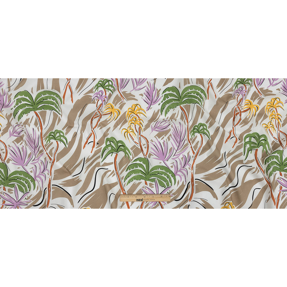 Mood Exclusive Taupe Foliate Figment Cotton Shirting