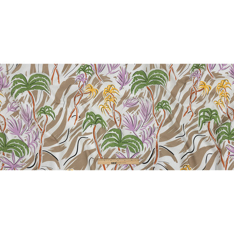 Mood Exclusive Taupe Foliate Figment Cotton Shirting