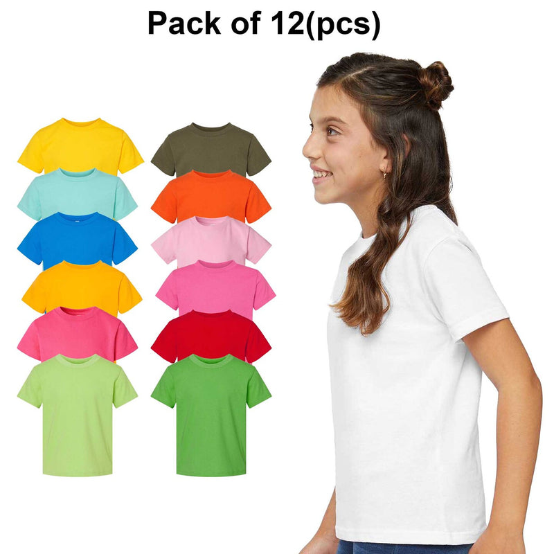 12 Pack RADYAN® - Youth Juvy Short Sleeve Crewneck T-Shirt