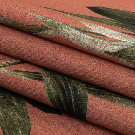 Mood Exclusive Coral To Leaf Alone Stretch Cotton Twill
