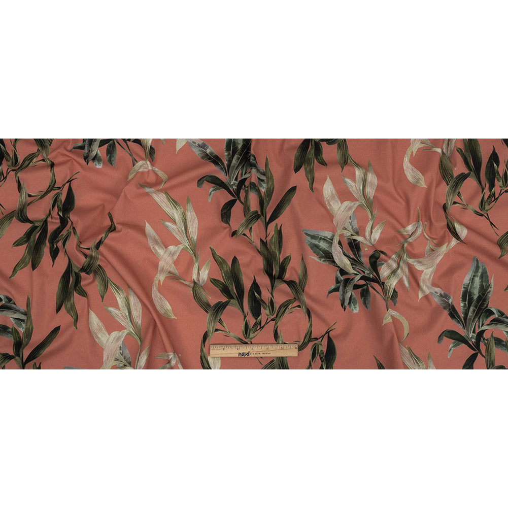 Mood Exclusive Coral To Leaf Alone Stretch Cotton Twill