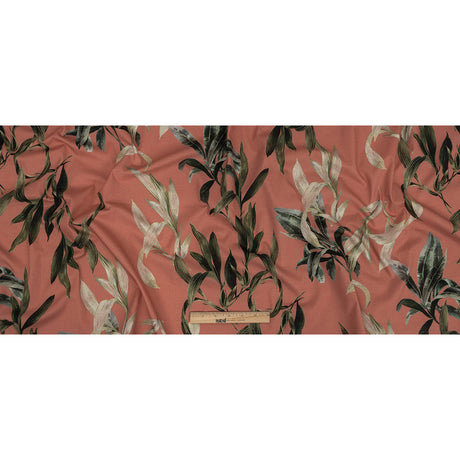 Mood Exclusive Coral To Leaf Alone Stretch Cotton Twill