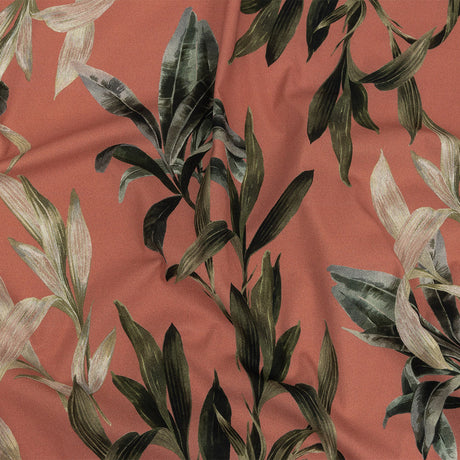 Mood Exclusive Coral To Leaf Alone Stretch Cotton Twill